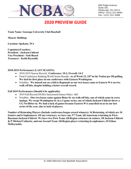 2020 Preview Guide