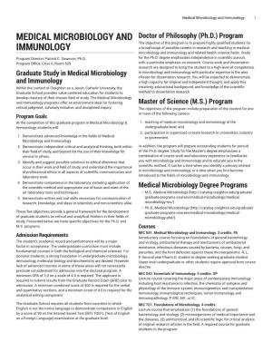 Medical Microbiology and Immunology 1