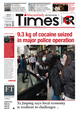 9.3 Kg of Cocaine Seized in Major Police Operation