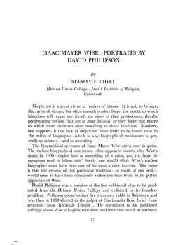 Isaac Mayer Wise: Portraits by David Philipson