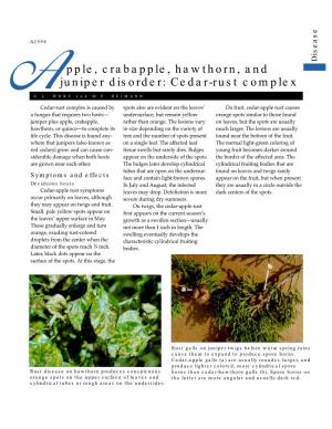 Pple, Crabapple, Hawthorn, and Juniper Disorder: Cedar-Rust Complex AG.L