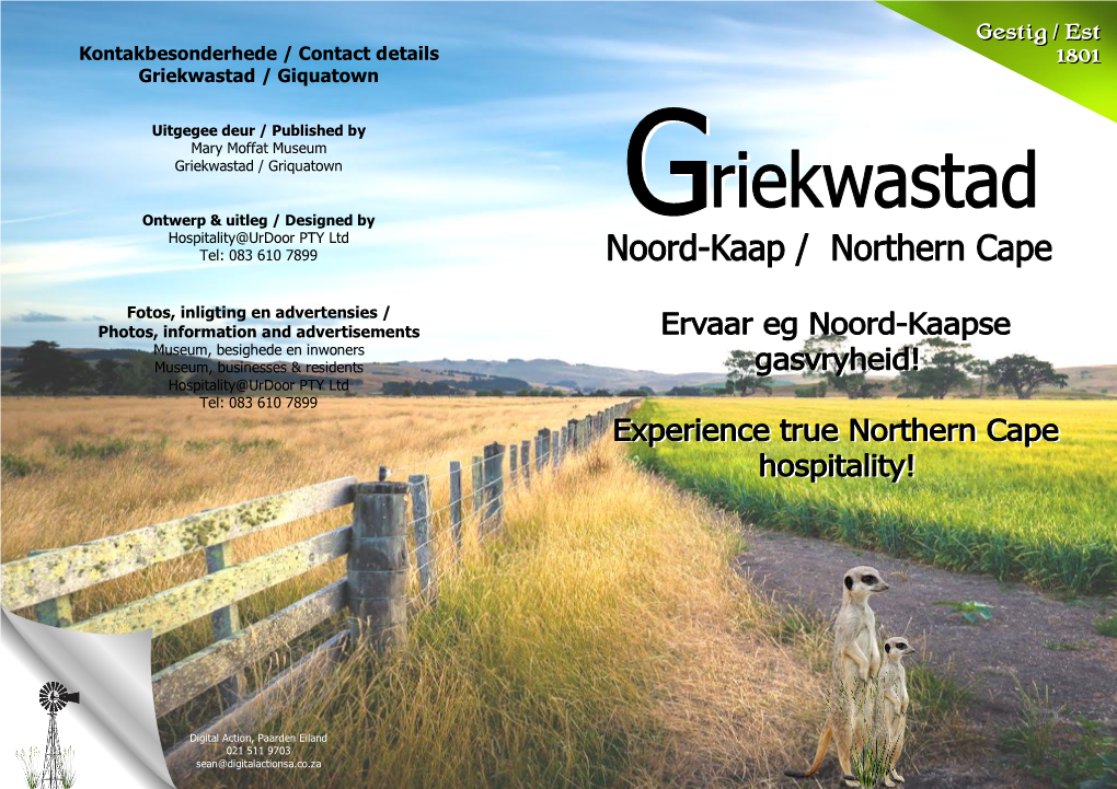 Griekwastad Tourism Brochure.Pdf