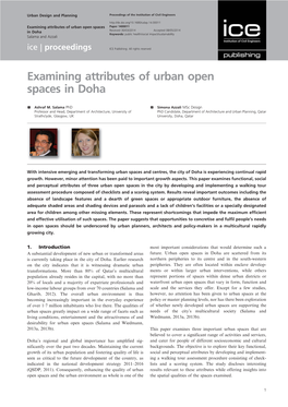 Examining Attributes of Urban Open Spaces in Doha