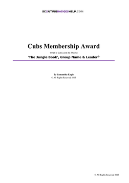 Cubs Membership Award