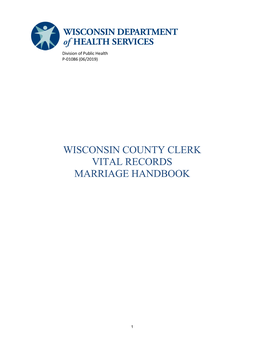 Wisconsin County Clerk Vital Records Marriage Handbook