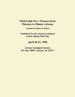 Field Guide for a Transect from Florence to Miami, Arizona April 20