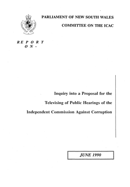 Proposal for the Televising of Public Hearings of the Independent Commission Against Corruption