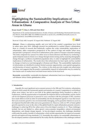 A Comparative Analysis of Two Urban Areas in Ghana