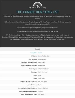 The Connection Song List