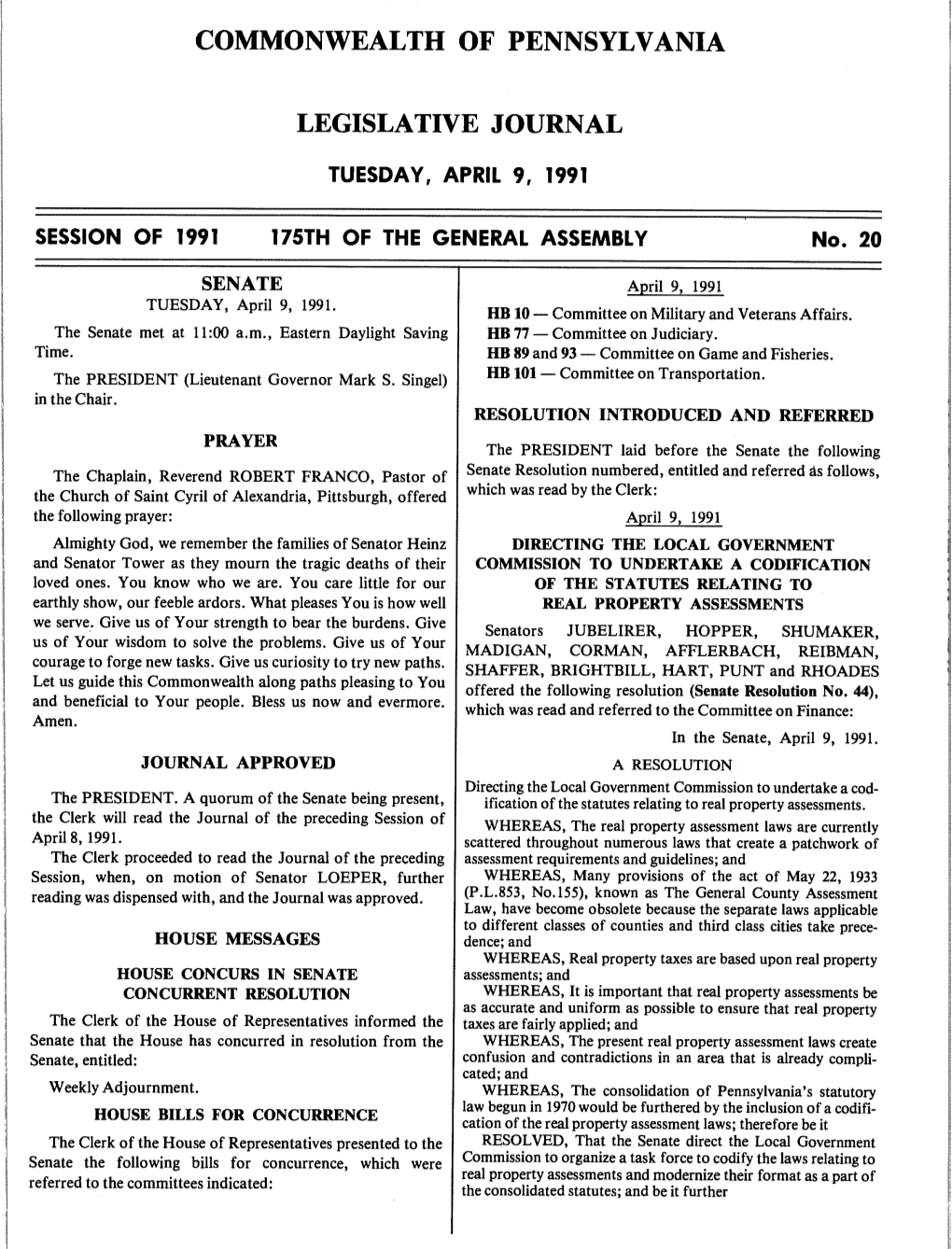 Commonwealth of Pennsylvania Legislative