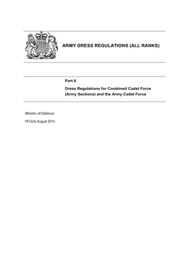 Army Dress Regulations (All Ranks)