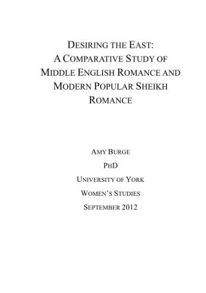 Acomparative Study of Middle English Romance and Modern Popular Sheikh Romance
