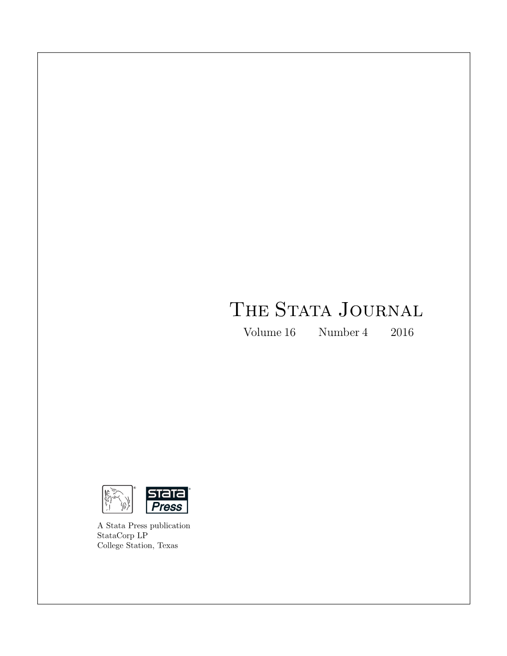 The Stata Journal Volume 16 Number 4 2016