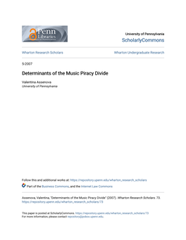 Determinants of the Music Piracy Divide