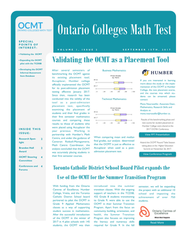 Ontario Colleges Math Test