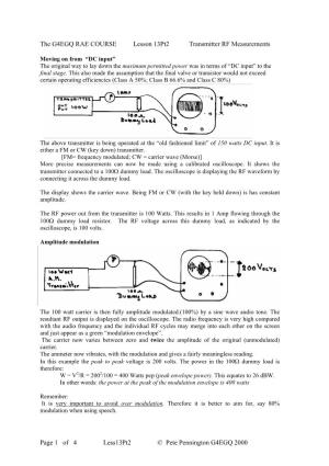 DC Input” the Original Way to Lay Down the Maximum Permitted Power Was in Terms of “DC Input” to the Final Stage