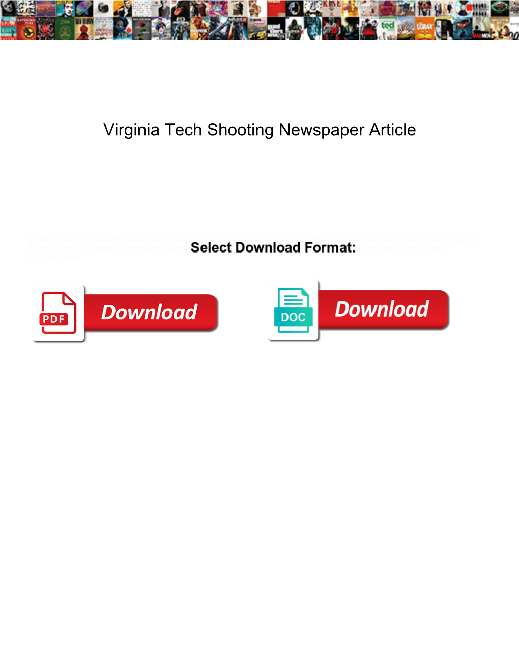 Virginia Tech Shooting Newspaper Article