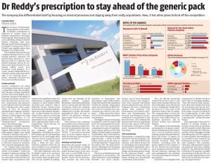 Dr Reddy's Prescription to Stay Ahead of the Generic Pack