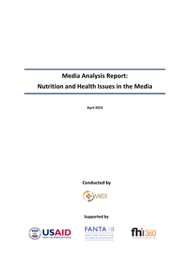 Media Analysis Report: Nutrition and Health Issues in the Media