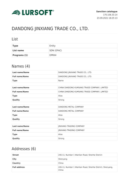 Dandong Jinxiang Trade Co., Ltd