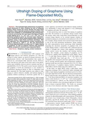 Ultrahigh Doping of Graphene Using Flame-Deposited Moo 3