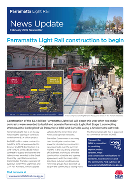 Parramatta Light Rail News Update February 2019 Newsletter