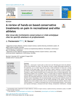 A Review of Hands-On Based Conservative Treatments on Pain In