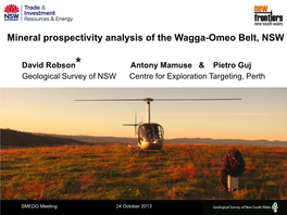 Mineral Prospectivity Analysis of the Wagga-Omeo Belt, NSW