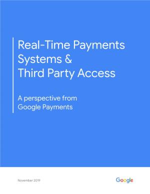 Real-Time Payments Systems & Third Party Access