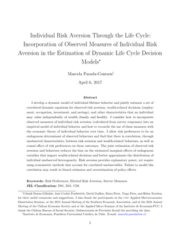 Individual Risk Aversion Through the Life Cycle