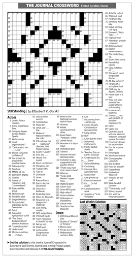 THE JOURNAL CROSSWORD Edited by Mike Shenk