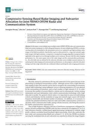 Compressive Sensing-Based Radar Imaging and Subcarrier Allocation for Joint MIMO OFDM Radar and Communication System