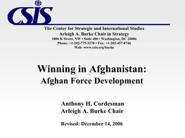 Afghan Force Development
