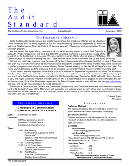 The Audit Standard the Institute of Internal Auditors, Inc