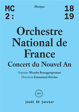 Orchestre National De France Concert Du Nouvel An