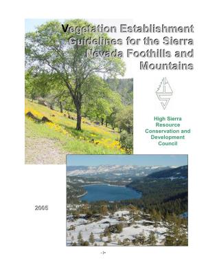 Vvegetation Establishment T Guidelines S for R the E Sierra A