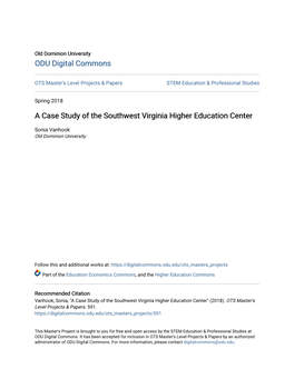 A Case Study of the Southwest Virginia Higher Education Center