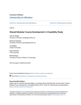 Shared Modular Course Development: a Feasibility Study
