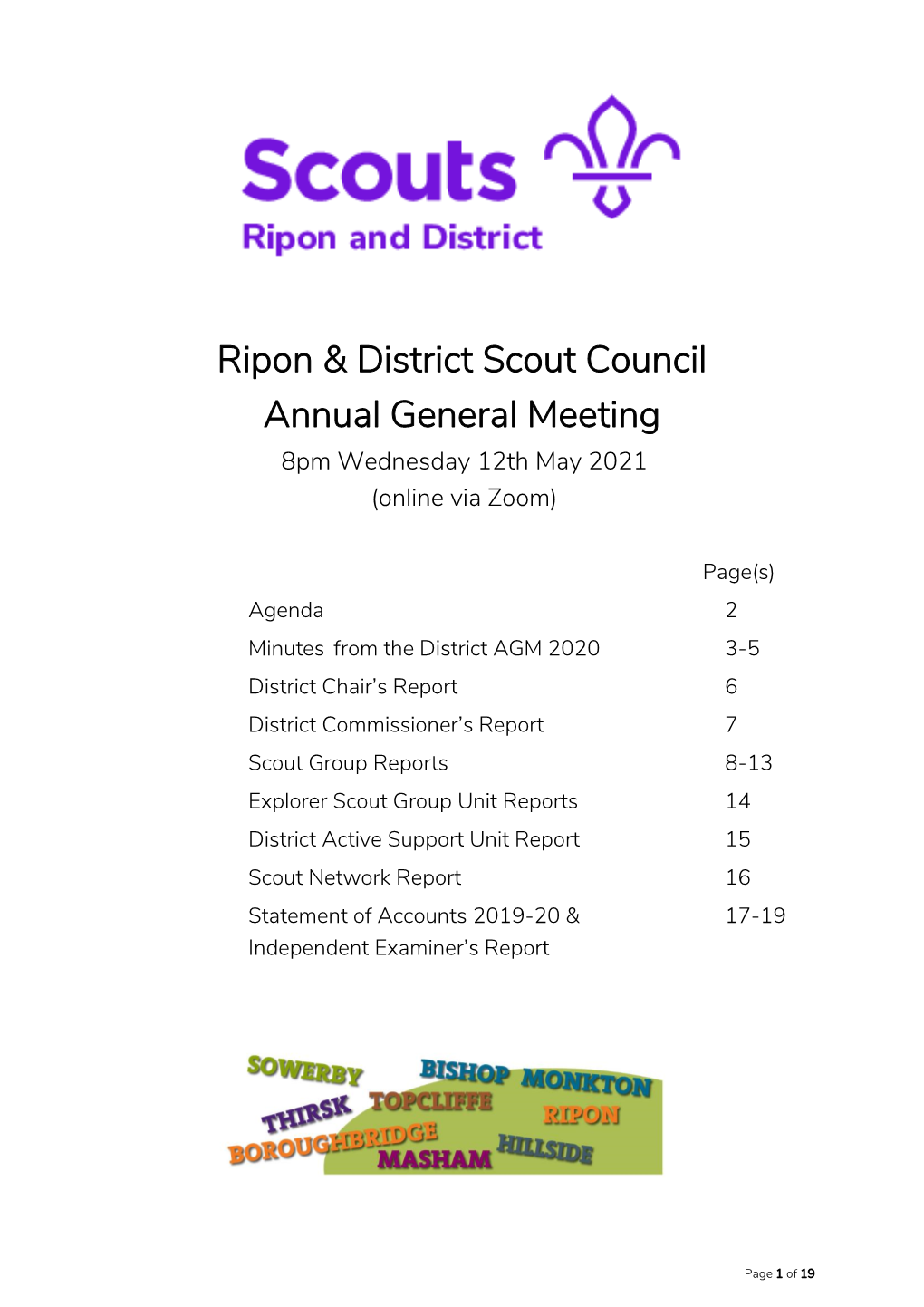 Ripon & District Scout Council Annual General Meeting