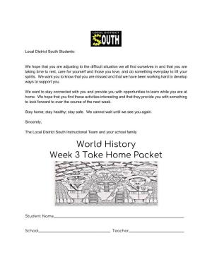 World History Week 3 Take Home Packet