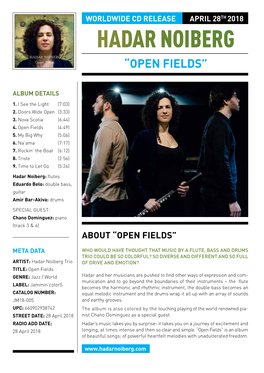 Hadar Noiberg “Open Fields”