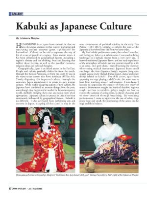 Kabuki As Japanese Culture