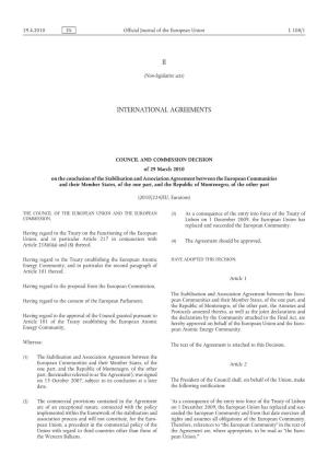 Council and Commission Decision of 29 March 2010 on the Conclusion Of