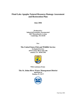 Lake Apopka Natural Resource Damage Assessment and Restoration Plan