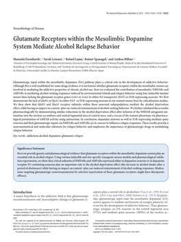 Glutamate Receptors Within the Mesolimbic Dopamine System Mediate Alcohol Relapse Behavior