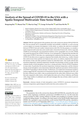 Analysis of the Spread of COVID-19 in the USA with a Spatio-Temporal Multivariate Time Series Model