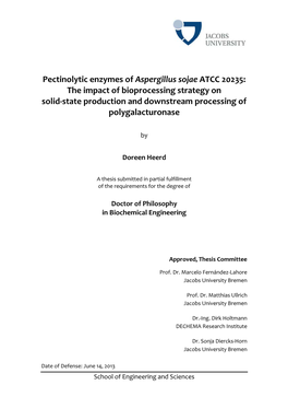 Pectinolytic Enzymes of Aspergillus Sojae ATCC 20235: the Impact of Bioprocessing Strategy on Solid-State Production and Downstream Processing of Polygalacturonase
