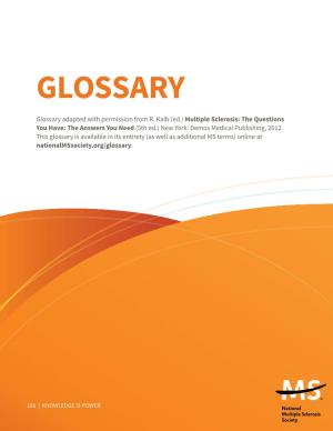 GLOSSARY Glossary Adapted with Permission from R