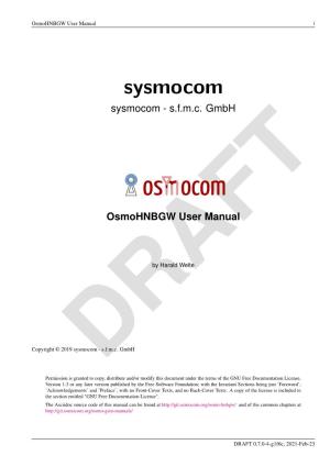 Osmohnbgw User Manual I