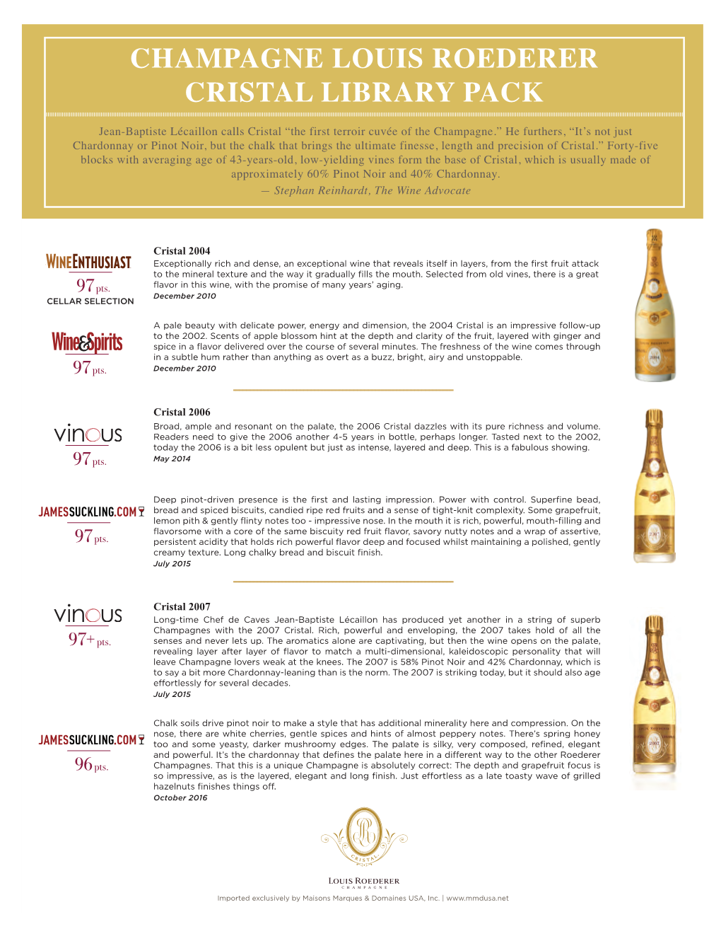 Champagne Louis Roederer Cristal Library Pack